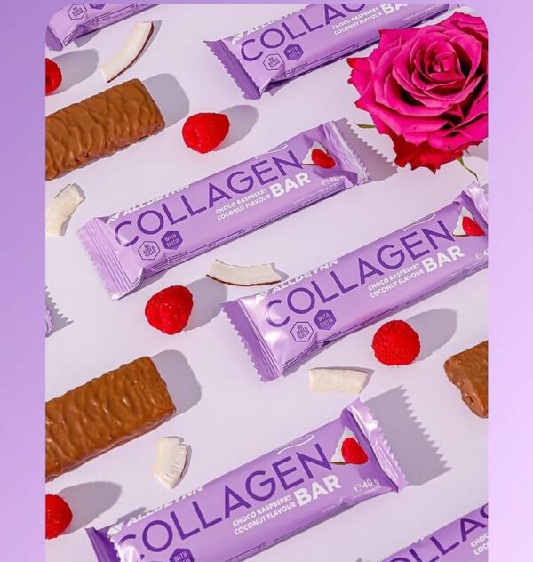 კოლაგენ ბარი 40გ: შოკოლადი + ჟოლო + ქოქოსი / Collagen Bar Tbilisi - Ketogen.ge