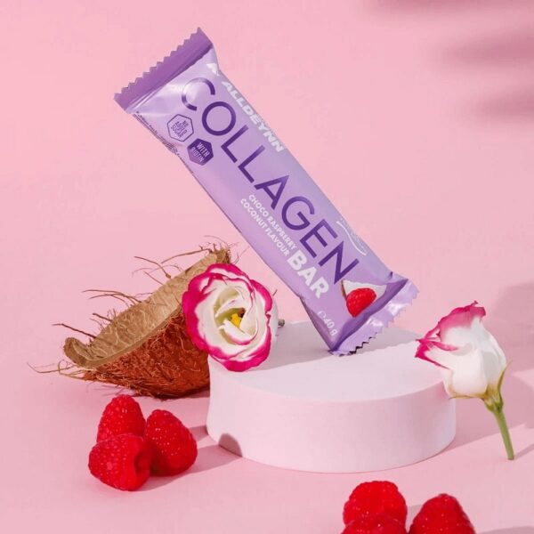 კოლაგენ ბარი 40გ: შოკოლადი + ჟოლო + ქოქოსი / Collagen Bar Tbilisi - Ketogen.ge